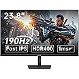 KTC 24 inch 190Hz/180Hz Gaming Monitor,HDR 400 Fast IPS Screen,FHD 1080P Monitor, 133% sRGB,AdaptiveSync,1ms Response Time,HDMI *2&DP*1,Tilt Adjustable, Eye Care