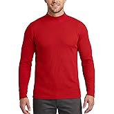 Zengjo Mens Mock Turtleneck Long Sleeve Shirts Thermal Baselayer Top