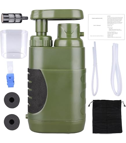 Filtre à Eau Portable FS-TFC Osmose Inverse 0,0001 µm – 3 étapes, 300 Ml/20 Pompes, Pour Rando, Camping, Urgence