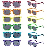 BenJohot 12 Pack 6 Colors Pixel Sunglasses, Video