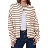GREAIDEA Womens Striped Cardigan Sweaters Casual Trendy Open Front Long Sleeve Button Down Lightweight Knit Fall Sweater
