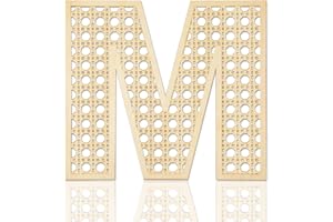 FOCAL20 Wooden Rattan Letters for Wall Decor Rustic Wooden Letters 12 Inch Wood Letter Rattan Wall Decor for Wedding Nursery Sign Baby Shower Newborn Birthday Gift Boho Bedroom Decoration (M)
