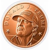 Donald J. Trump MAGA Hat Commemorative 1 oz Pure .999 Copper Round Challenge Coin in Capsule
