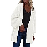 dowerme Women Open Front Cardigans Trendy Fall Long Sleeve Drop Shoulder Soft Knit Slouchy Sweater Spring Outerwear 2026