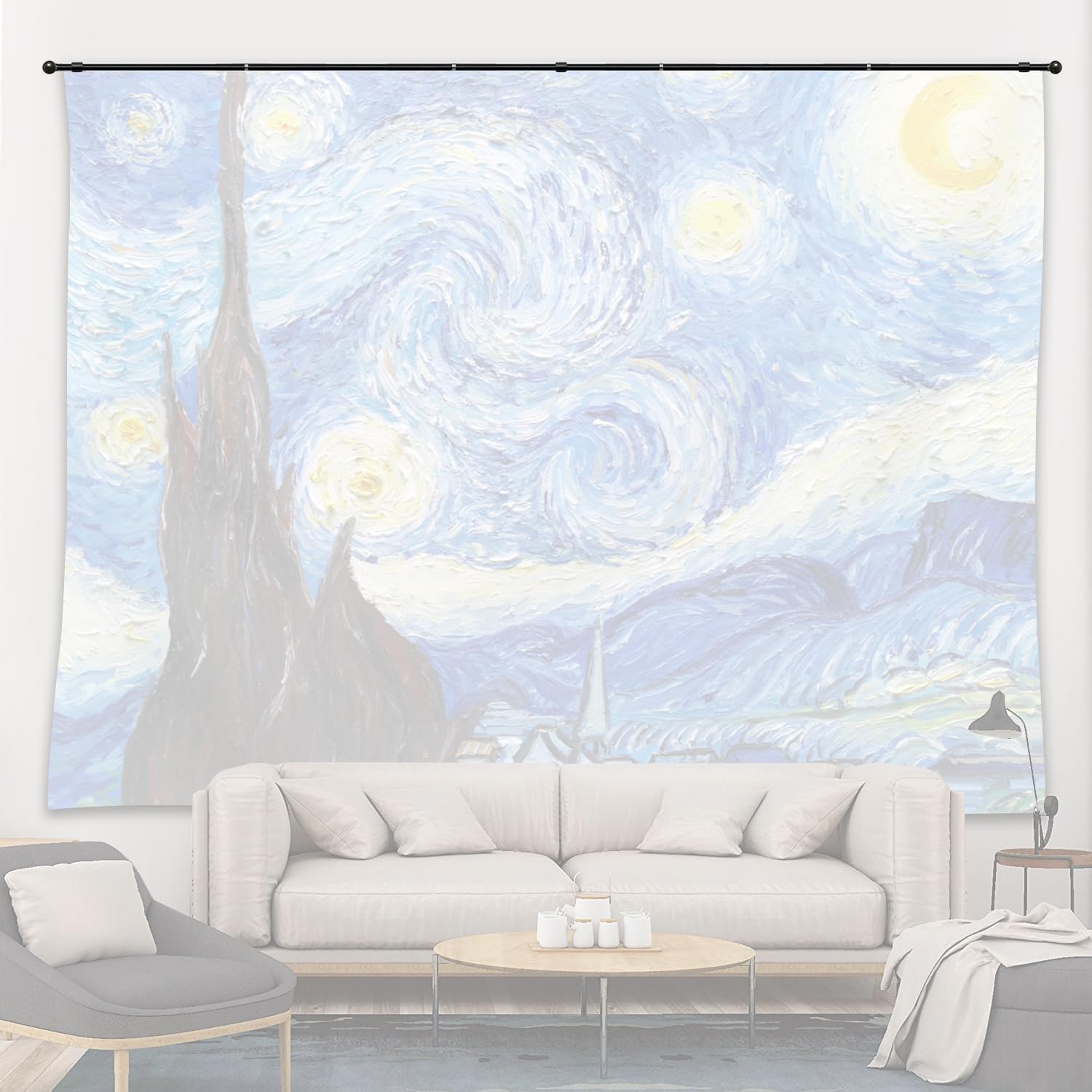 Outdoor Hanging Brackets - Tapestry Hanging Rod Banner Hanger Multifunctional Combination Wall Hanging Pole (81