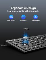 TECKNET 2.4G Wireless Keyboard UK Layout Compact Silent 12 Months Battery Life view 5
