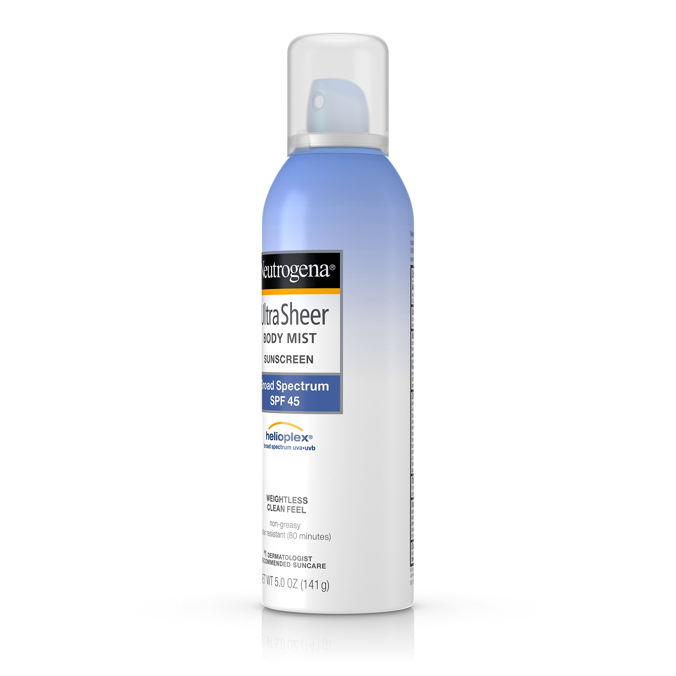 Neutrogena Ultra Sheer Body Mist Sunscreen, Broad Spectrum Spf 45, 5 Oz