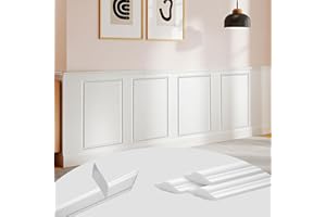 ISXACFF 4 Sets Peel and Stick Wall Molding Kit, 16" x 23.6" Pre-Cut Wall Wainscoting Decor, Self-adhesive Moulding Trim Frame