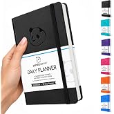 Classic A5 Undated Daily ADHD Planner 2026-2027, 8.25 x 5.75 Black | Hourly schedule, to do list, habit tracker, gratitude journal, quarterly layout, 100 GSM paper