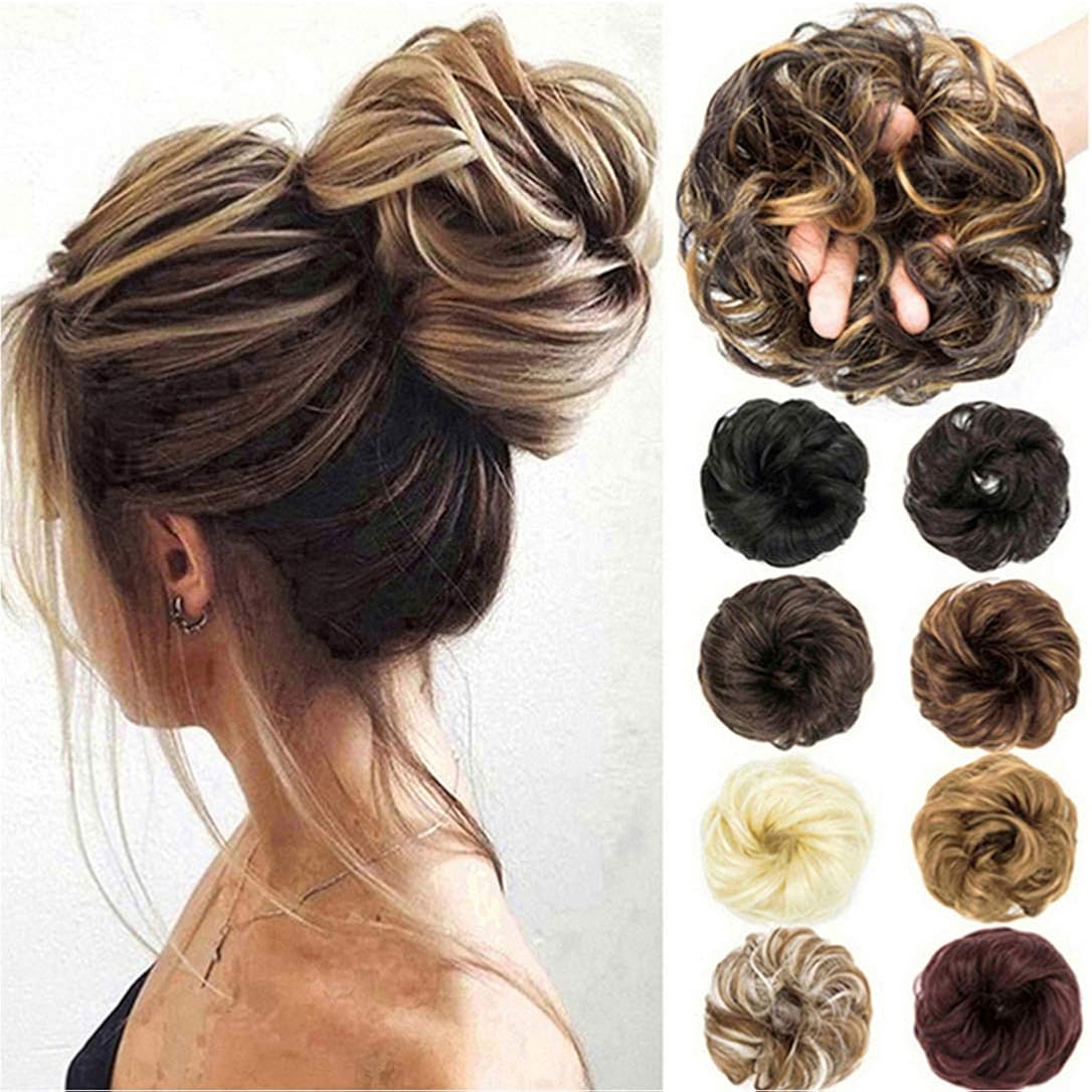 Hair Bun Extensions Wavy Curly Messy Donut Chignons Hair