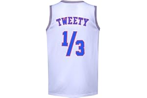 BOROLIN Mens Basketball Jersey 1/3 Tweety Space Jersey 90s Sports Shirts Hiphop Party Clothing