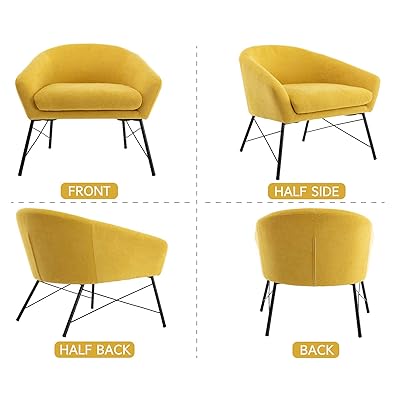 Buy Cimota Living Room Arm Chair Upholstered Accent Armchair Modern Single Sofa Comfy Reading Chair With Removable Cushion For Bedroom Yellow Online In Turkey B092jf83kr