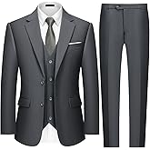 MAGE MALE Mens Two Button 3-Piece Suits Slim Fit Tuxedo Set with Blazer Jacket Vest & Pants for Wedding Prom Business