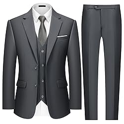 MAGE MALE Mens Two Button 3-Piece Suits Slim Fit
