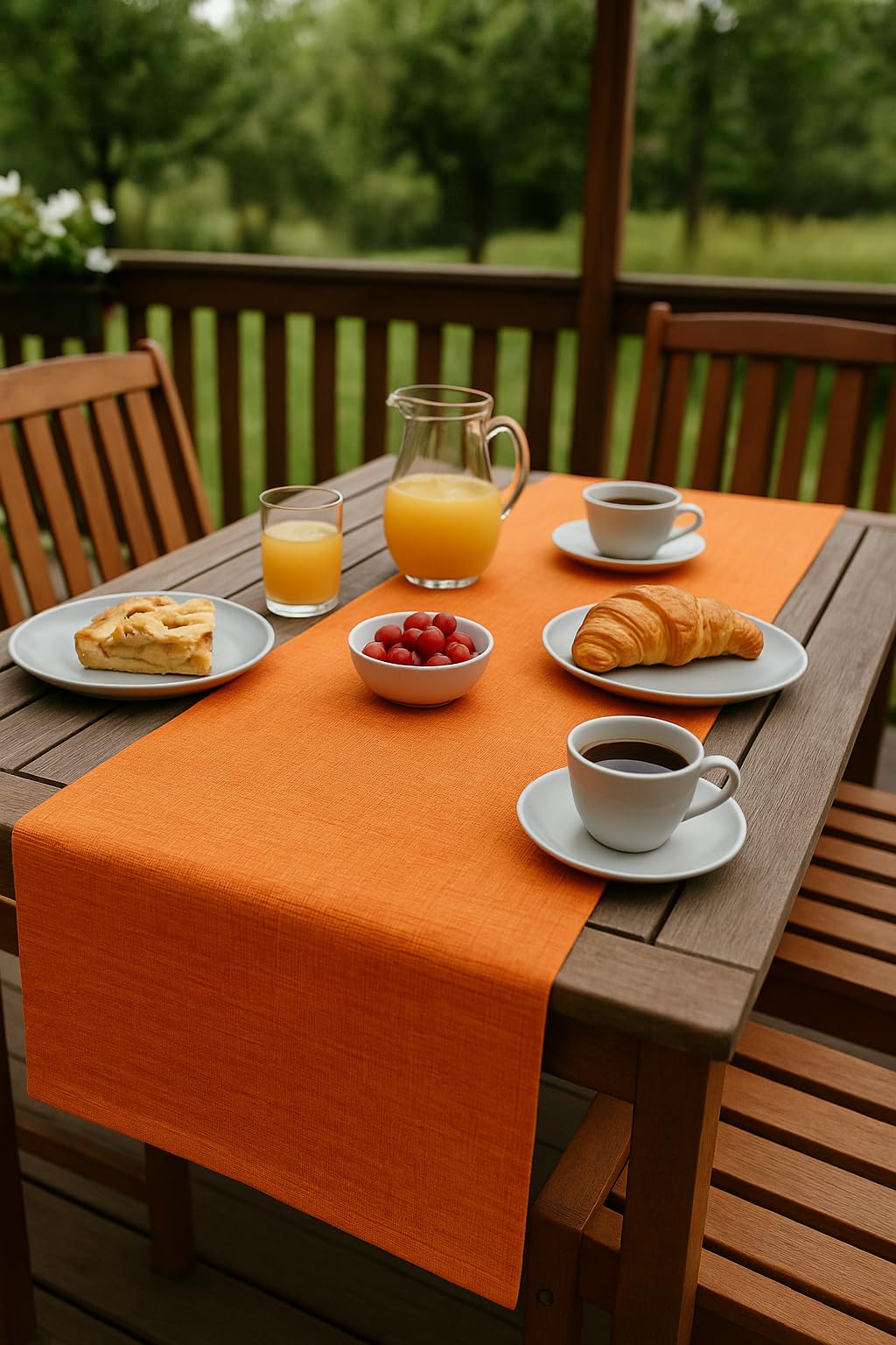 Outdoor Table Linen Weatherproof for Outdoor and Indoor Use (40 x 140 cm, Terracotta)
