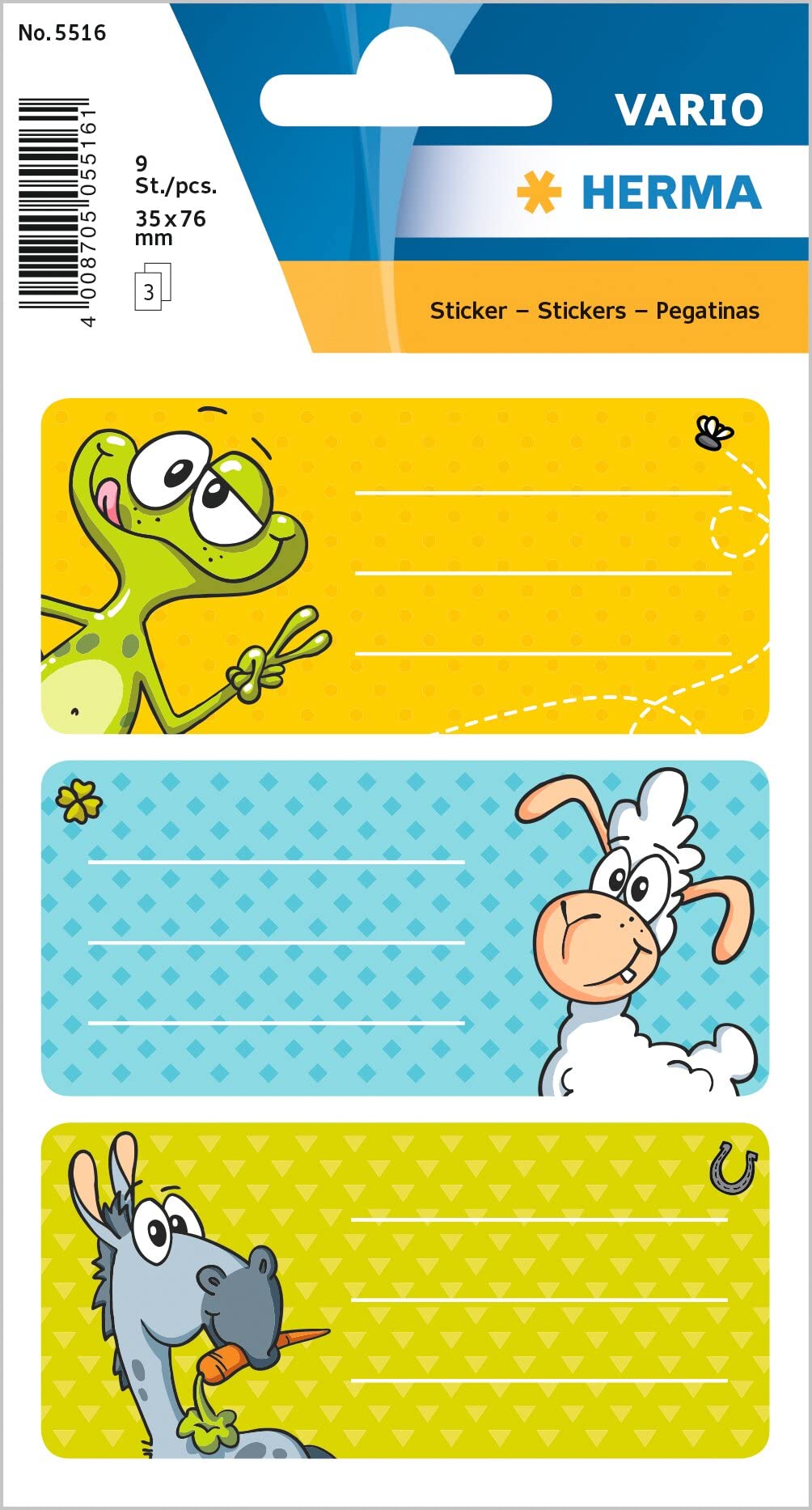 Herma 5516 Name Filing Labels for School – Funny Figures Size 7 x 6 x 3, 5 cm/Capacity: 9 Labels