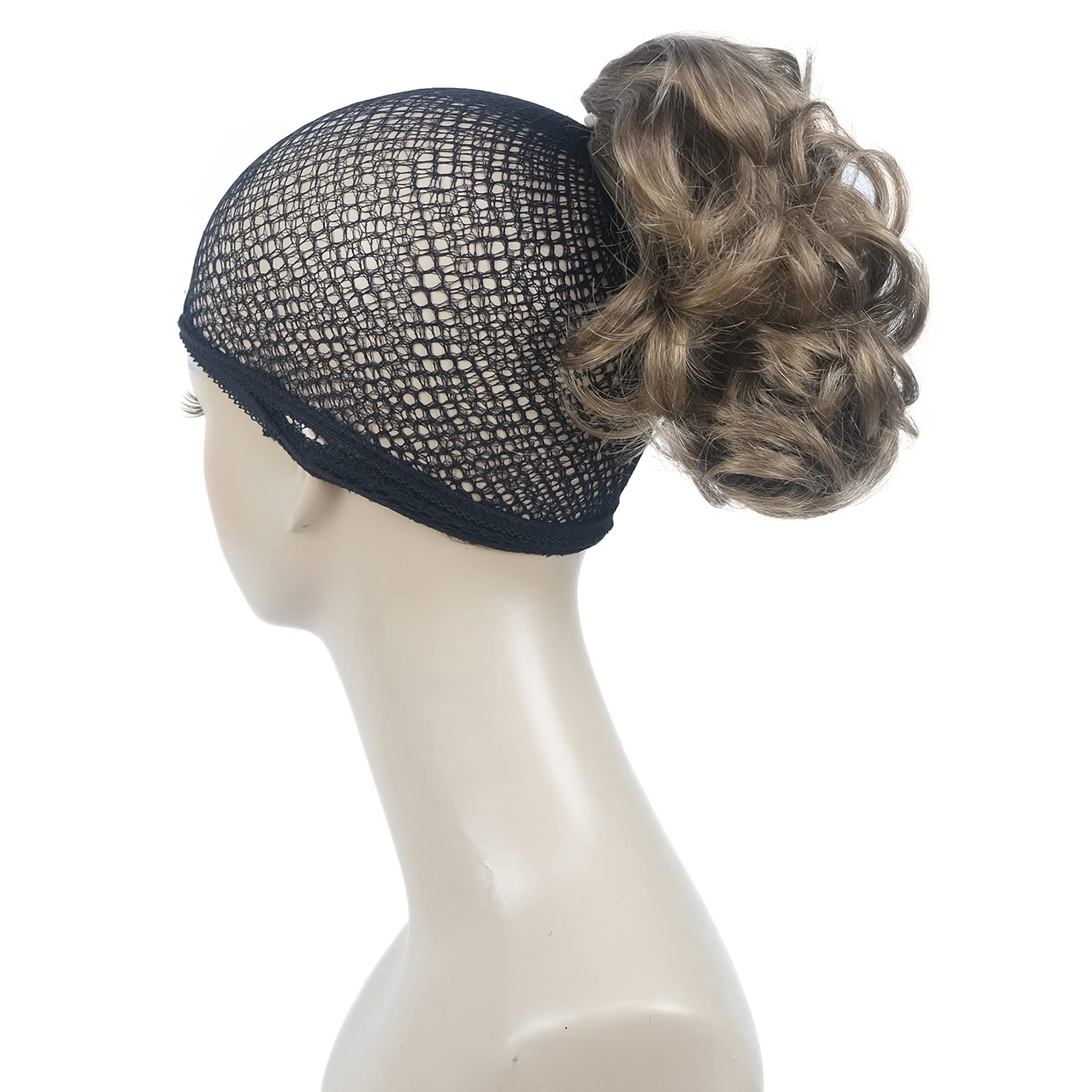 Lydell Short Ponytail Hair Extensions Wavy Curly Synthetic Hairpiece with Jaw Claw (Light Golden Brown)