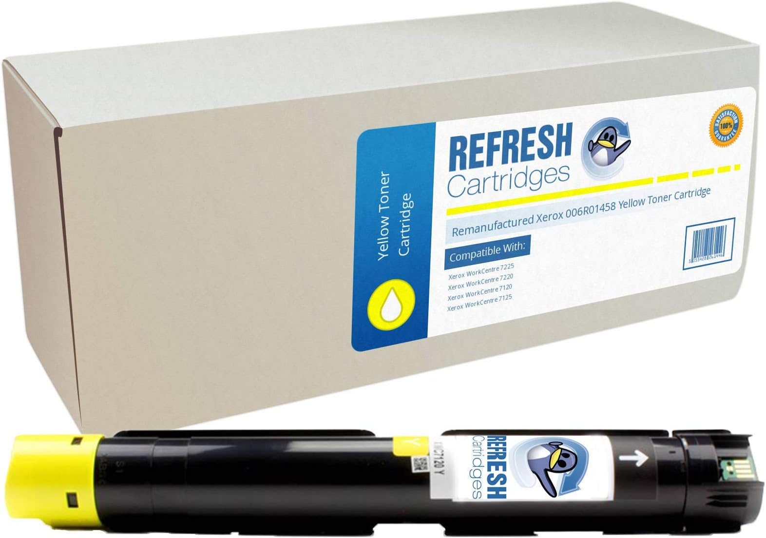 Refresh Cartridges Remanufactured Toner Cartridge Replacement for Xerox 006R01458 (Yellow)