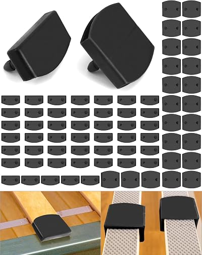 QWORK 72 Pcs Bed Slat Caps Side & Center Holders 55mm x 9mm Inside