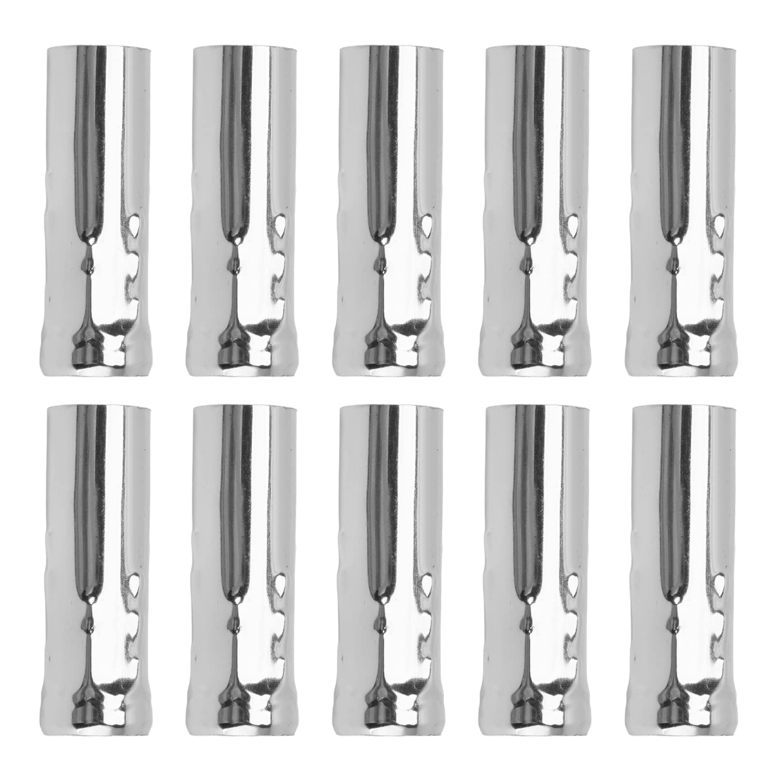 MUNEFE Candle Lamp Holder Tube, E14 Metal Tube, Metal Candle Socket Covers for Candle Lamp Holder Lamp Base Lighting Accessories 25x80mm Chrome (10Pcs)