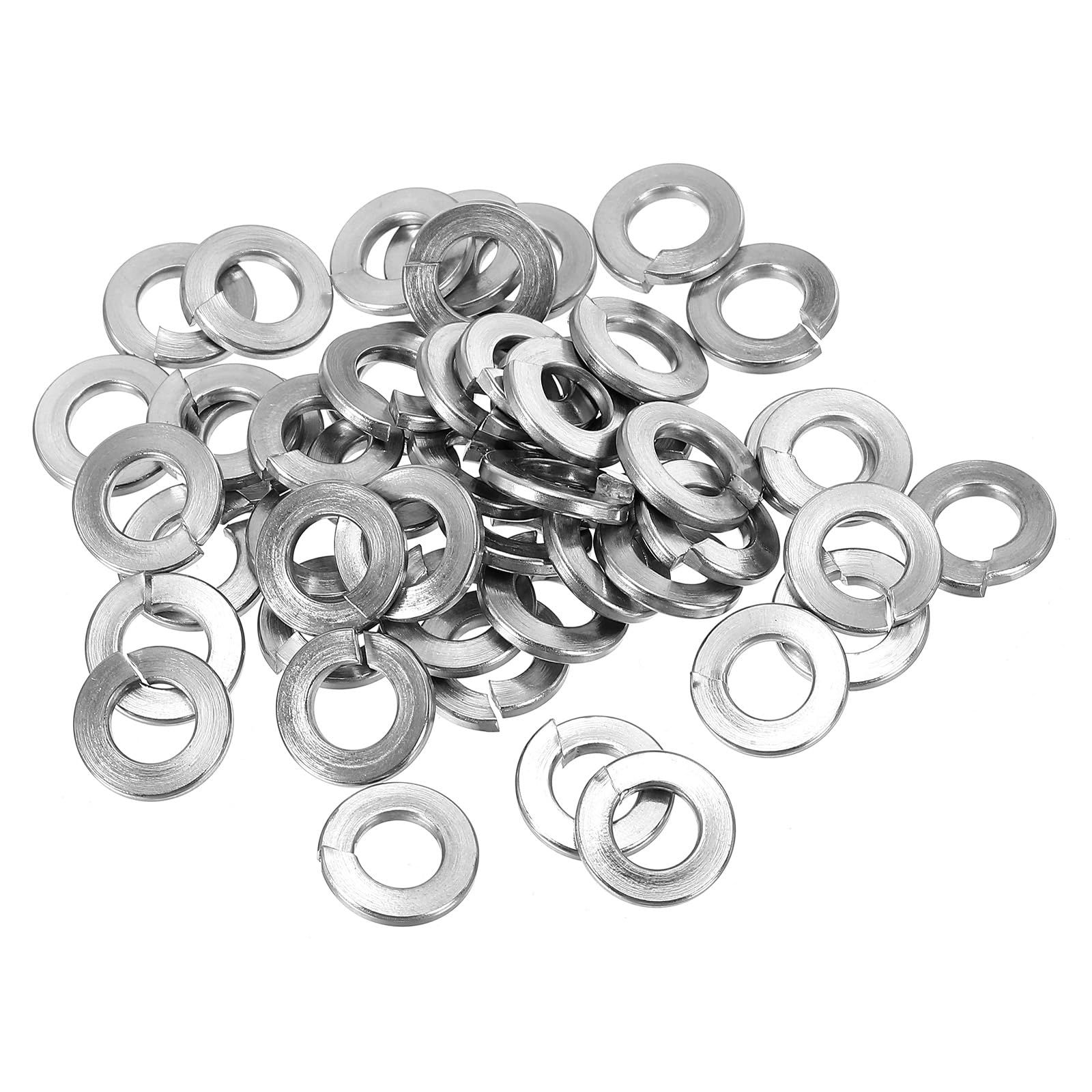 PATIKIL 1/4 Split Lock Washer, 100 Pack 1/4 Inch ID 12.3mm OD 304 Stainless Steel Spring Lock Washer Elastic Gasket for Screws Bolts, Silver Tone