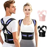 Posture Corrector for Women Men Back Brace Support Straightener Scoliosis | Upgraded Dynamic Traction Correction System Adjustable Shoulder Helps Reduce Upper Lower Pain Suitable Hump Hunchback