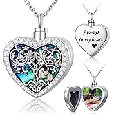 DAOCHONG Celtic Knot Cremation Jewelry Tree of Life Urn Necklaces for Ashes for Women Men S925 Sterling Silver Heart Photo Locket Necklace for Ashes Memorial Human Pet Keepsake Locket Pendant Gift