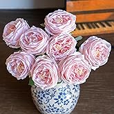 DUYONE Fake Flowers for Decoration Home Decor Artificial Flowers Austin Rose Peony Latex Fake Flower Living Room Decoration Vivid Pink Roses Peonies (Light Pink 4pcs)