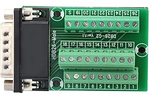 DB26-G2-01 Board Connector, DB26 DB26-G2-01 Male Adapter to PCB Terminal Signals Module Break-out Board Connector