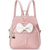 VLJTM Birthday Gift for 2 3 4 5 6 7 8 9 10 Year old Girls Personalized Initial Toddler Mini Backpack Purse for Kids-Pink-J