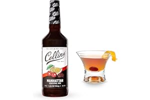 Collins Manhattan Mix, Made With Real Brown Sugar, Orange and Cherry Juice With Natural Flavors, Classic Cocktail Recipe Ingredient, 32 fl oz