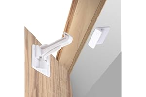 BENNY BRADLEY'S Upgraded Invisible Baby Proofing Cabinet Latch Locks (10 Pack) - No Drilling or Tools Required for Installation, Works with Most Cabinets and Drawers, Works with Countertop Overhangs, Highly Secure