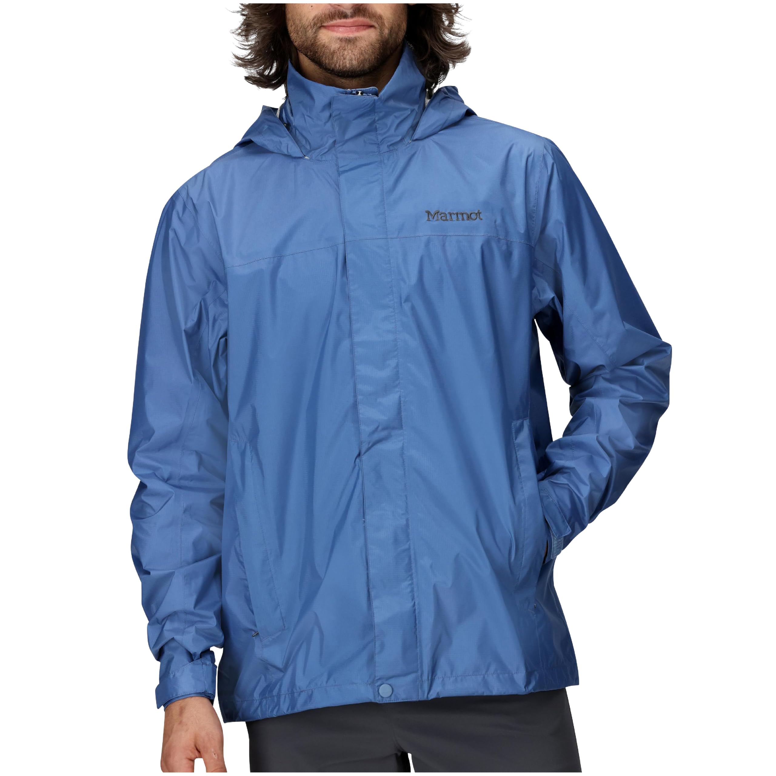 MARMOT Men's PreCip Eco Lightweight & Waterproof Rain Jacket, Rain Cloud - Latest Collection, Large Image