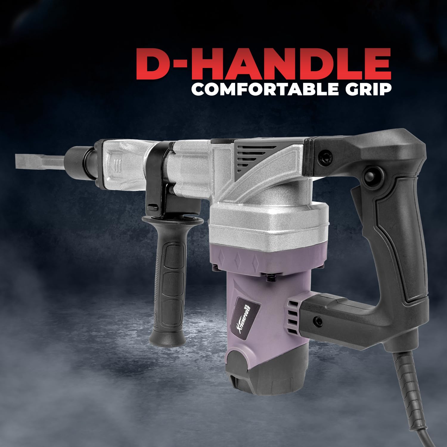 XtremepowerUS 1400W Demolition Electric Jack Hammer Point & Flat Chisel Bits Set 3000 BPM Construction Concrete Breaker Punch Chipping Carrying Case
