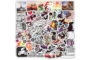 50pcs Dirt Bike Stickers, Vinyl Motorcycle Sticker Pack for Helmet,Laptops,Phone,Bumper,Skateboard,Water Bottles,Racing Motoc