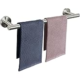NearMoon Bath Towel Bar, Thicken Stainless Steel Shower Towel Rack Holder Wall Mounted for Bathroom, 24-lnch Overall Length-21-lnch Usable Hanging Space (1 Pack, Brushed Nickel)