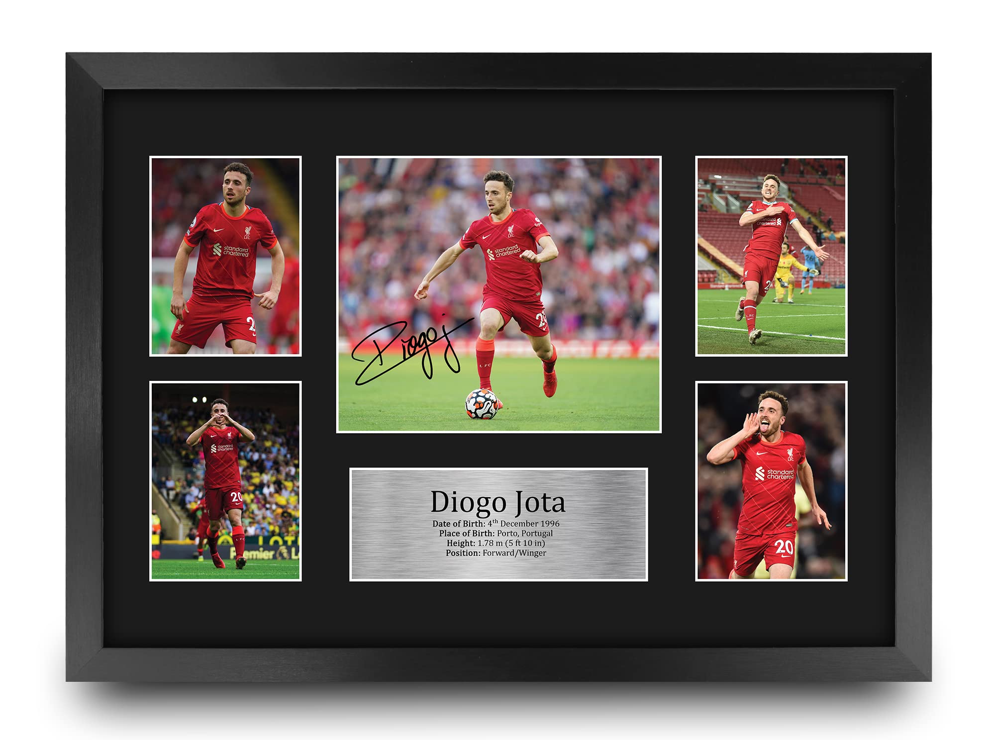 HWC Trading FR A3 Diogo Jota Liverpool Gifts Printed Signed Autograph Picture for Football Fans and Supporters - A3 Framed