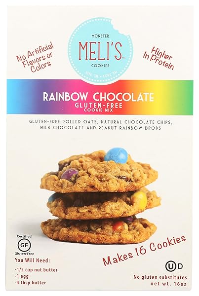 MELI’S MONSTER COOKIES RAINBOW CHOCOLATE COOKIE MIX, 16 OZ