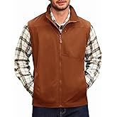 Yousify Mens Waterproof Softshell Vest Full Zip Sleeveless Jacket Lightweight Fleece Outerwear for Cycling Hiking Outdoor