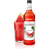 Monin - Watermelon Syrup | Premium Syrup for Cocktails, Slushes, Sodas &amp; More | Clean Label, No Artificial Flavors, No Artificial Preservatives (BPA-Free Plastic Bottle, 1 Liter)