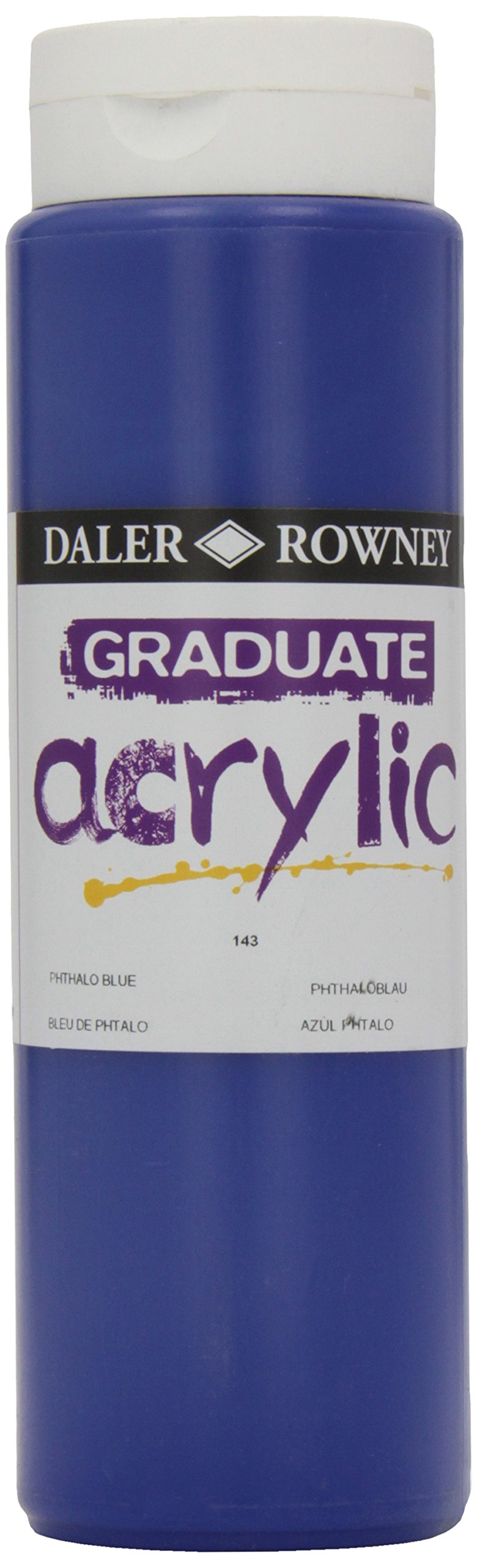Daler-Rowney Graduate Acrylic Paint, Plastic Bottle, 16.91oz - 500 ml, Phthalo Blue