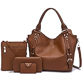 soperwillton Purses for Women Large Shoulder Handbag Tote PU Leather Hobo Crossbody Bag Ladies Wallet Set 4pcs