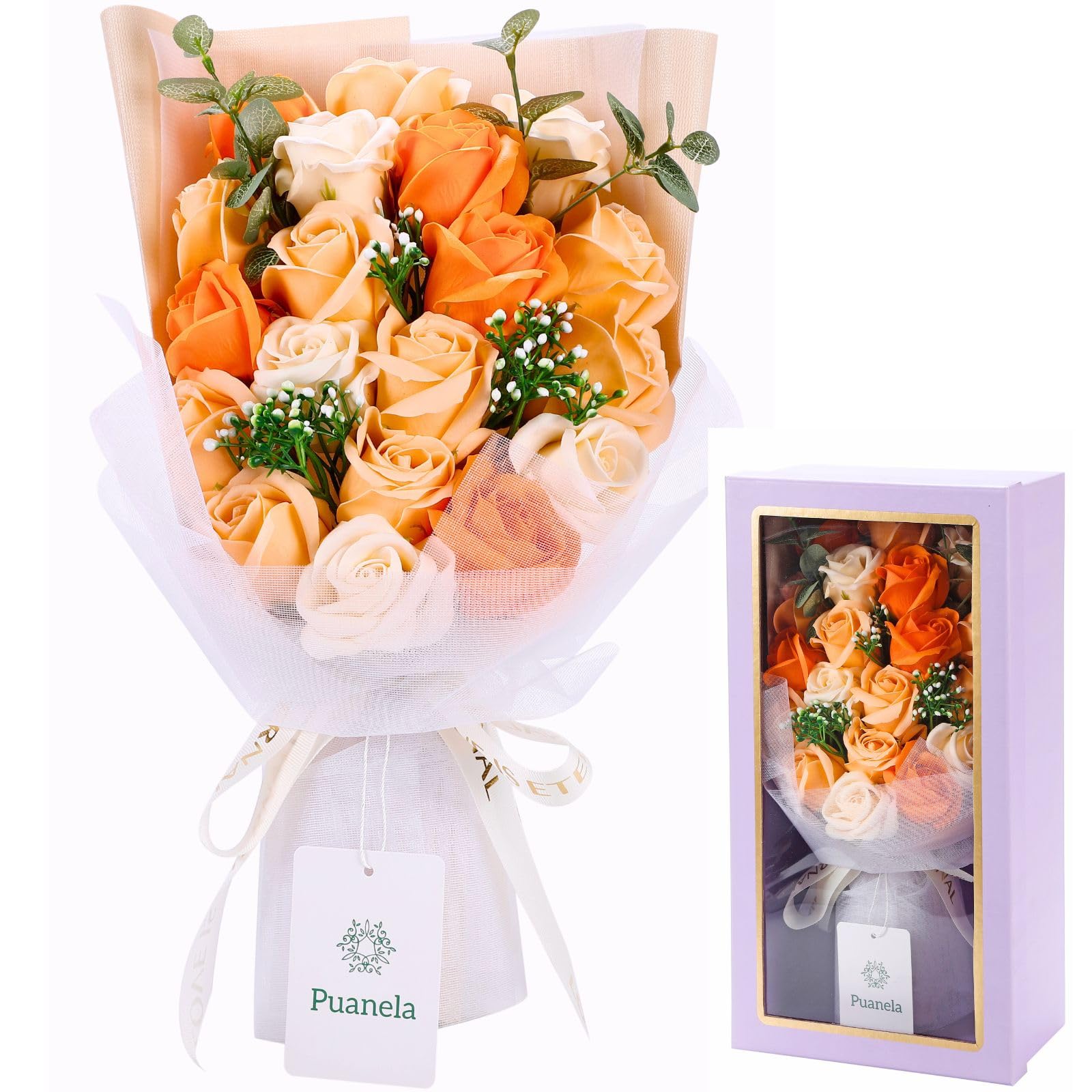 Puanela ソープフラワー 花束 オレンジの商品画像