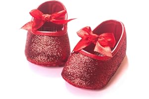 OAISNIT Baby Girl Shoes Mary Jane Flats Anti-Slip Princess Wedding Dress Infant Girl Soft Lightweight Crib Shoes