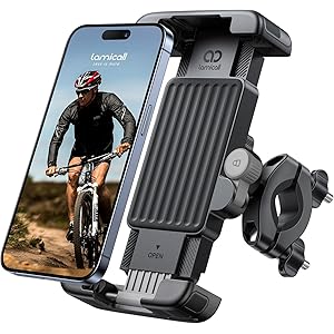 Lamicall Bike Motorcycle Phone Mount - [1s Quick Lock] Bike Cell Phone Holder Clip, Bicycle Scooter ...