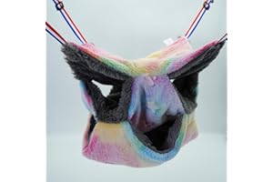 neolun Noctilucent Ferret Hammock Bedding Small Pet Cage Accessories Toy Triple-Layer Hammock Bedding for Hamster Guinea Pig Rat Ferret Chinchilla Playing Sleeping(Colorful)