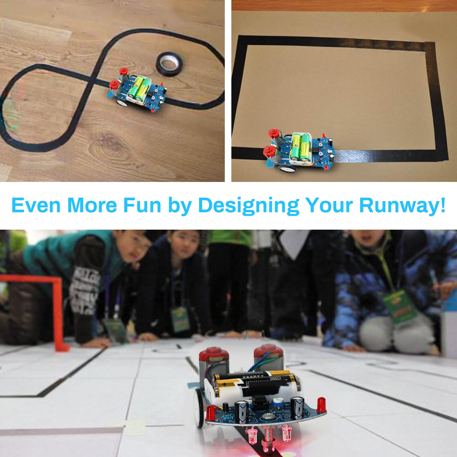 MiOYOOW Line Following Robot Car Kit, Beginners Smart Car Soldering Practice Kit STEM Educational Electronics Soldering Projects for School and Home Learning