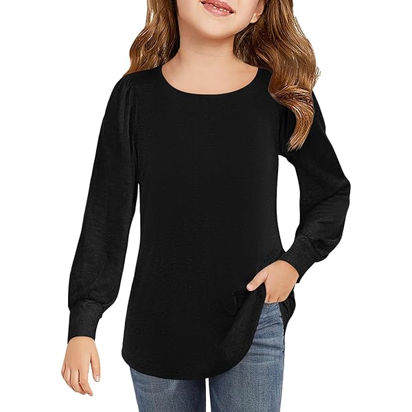 Girls Button Down Shirt Cute Girls' Long Sleeve Tunic Top Comfy