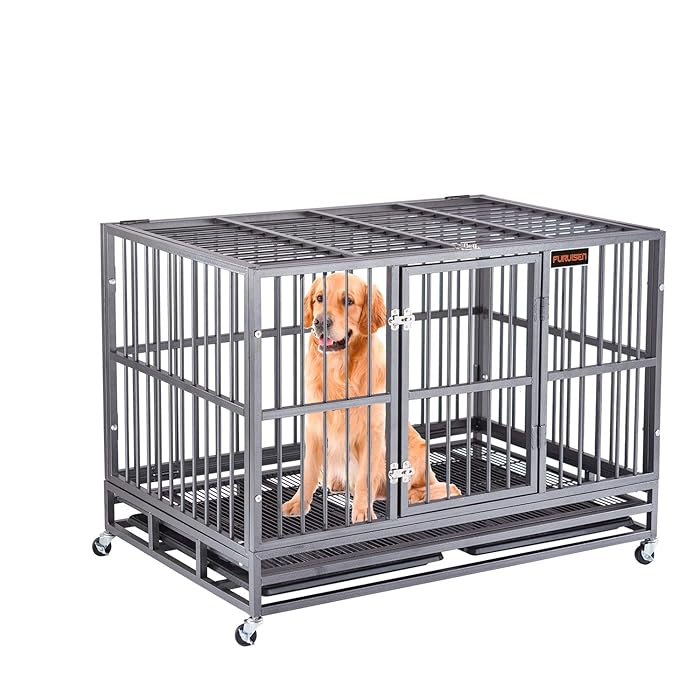 Buy Heavy Duty Dog Crate Strong Metal Pet Kennel Playpen on Lockable
