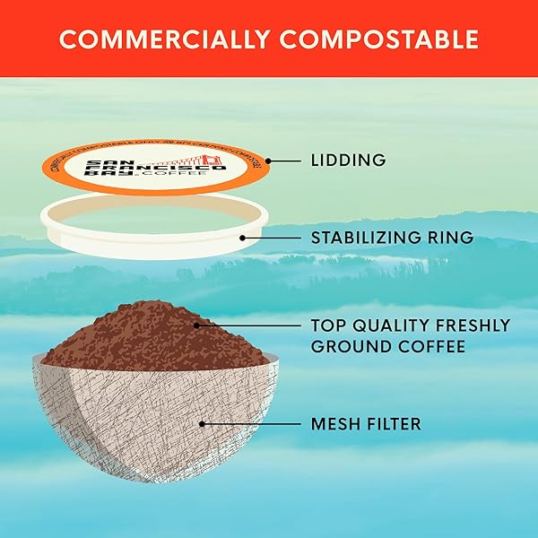 SAN FRANCISCO BAY K-CUP COFFEE PODS DARK ROAST VARIETY PACK (40 CT), INCLUDES FOG CHASER, ESPRESSO ROAST, FRENCH ROAST, & EXTRA DARK ITALIAN, COMMERCIALLY COMPOSTABLE SINGLE-SERVE COFFEE PODS